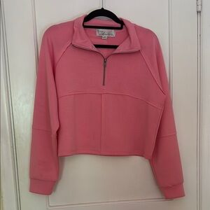 Wild Fable Pink Cropped Polo Sweatshirt